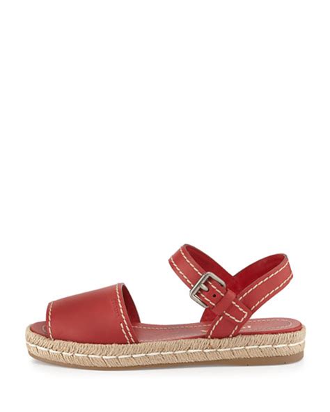 prada espadrilles|prada espadrille flat sandals scarlatto.